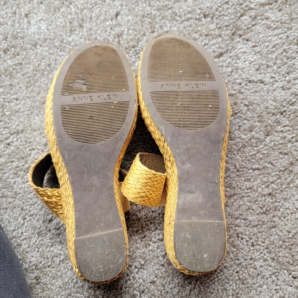 Anne Klein Yellow Wedge Sandals - Picture 3 of 6